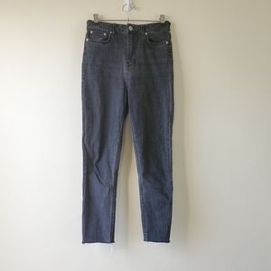 Blk Dnm Cropped High Rise Skinny Jeans